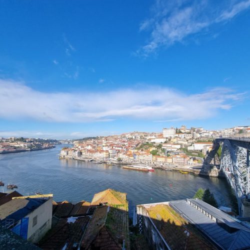 The view from Vila Nova de Gaia to Porto, on the other bank of Douro